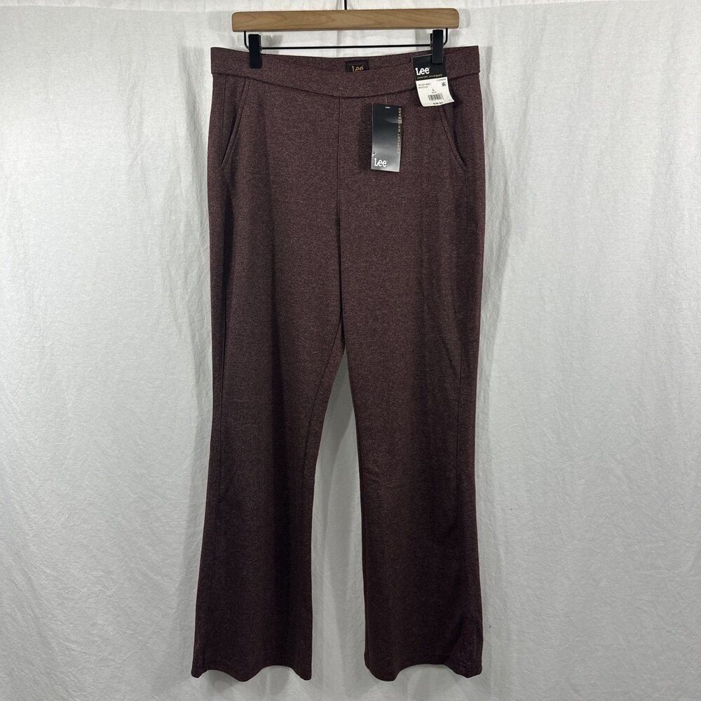 Lee Velvet Beet Red Comfort Waistband Bootcut Pull On Pants Women’s Sz L